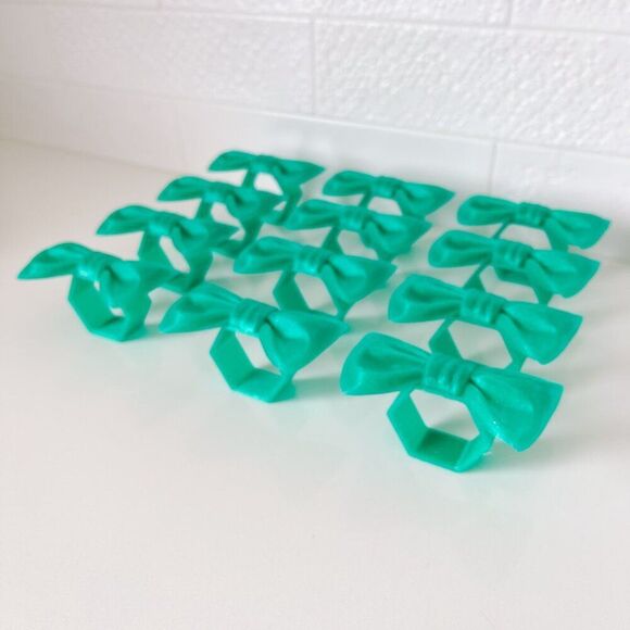 Stylish Bow Napkin Rings – Medium Green - Handmade - Wedding Party Event Planner - Picture 11 of 11